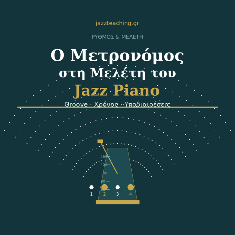 Ο μετρονόμος στη μελέτη του jazz piano — groove, υποδιαιρέσεις, χρόνος