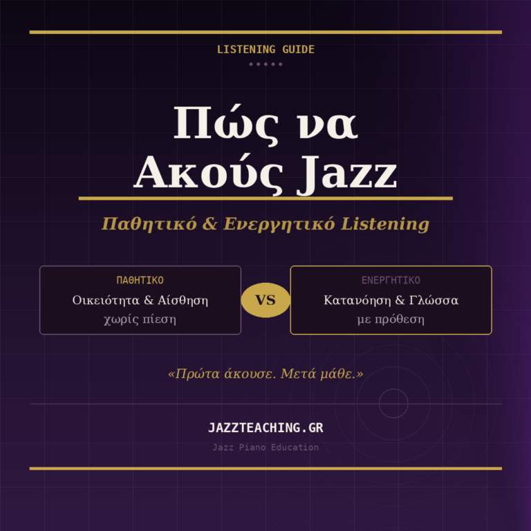 Πώς να ακούς jazz — παθητικό και ενεργητικό listening οδηγός
