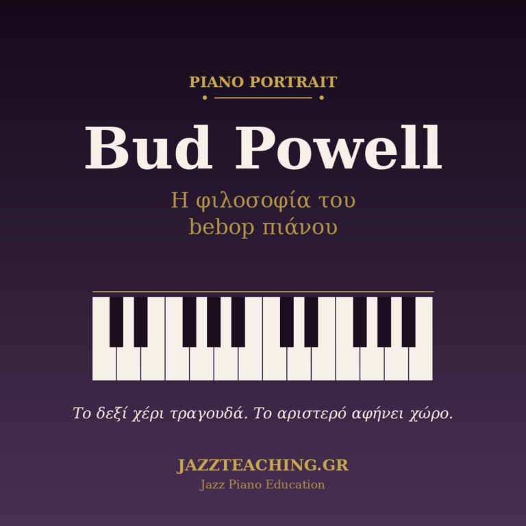 Bud Powell - η φιλοσοφία του bebop πιάνου στο jazz piano