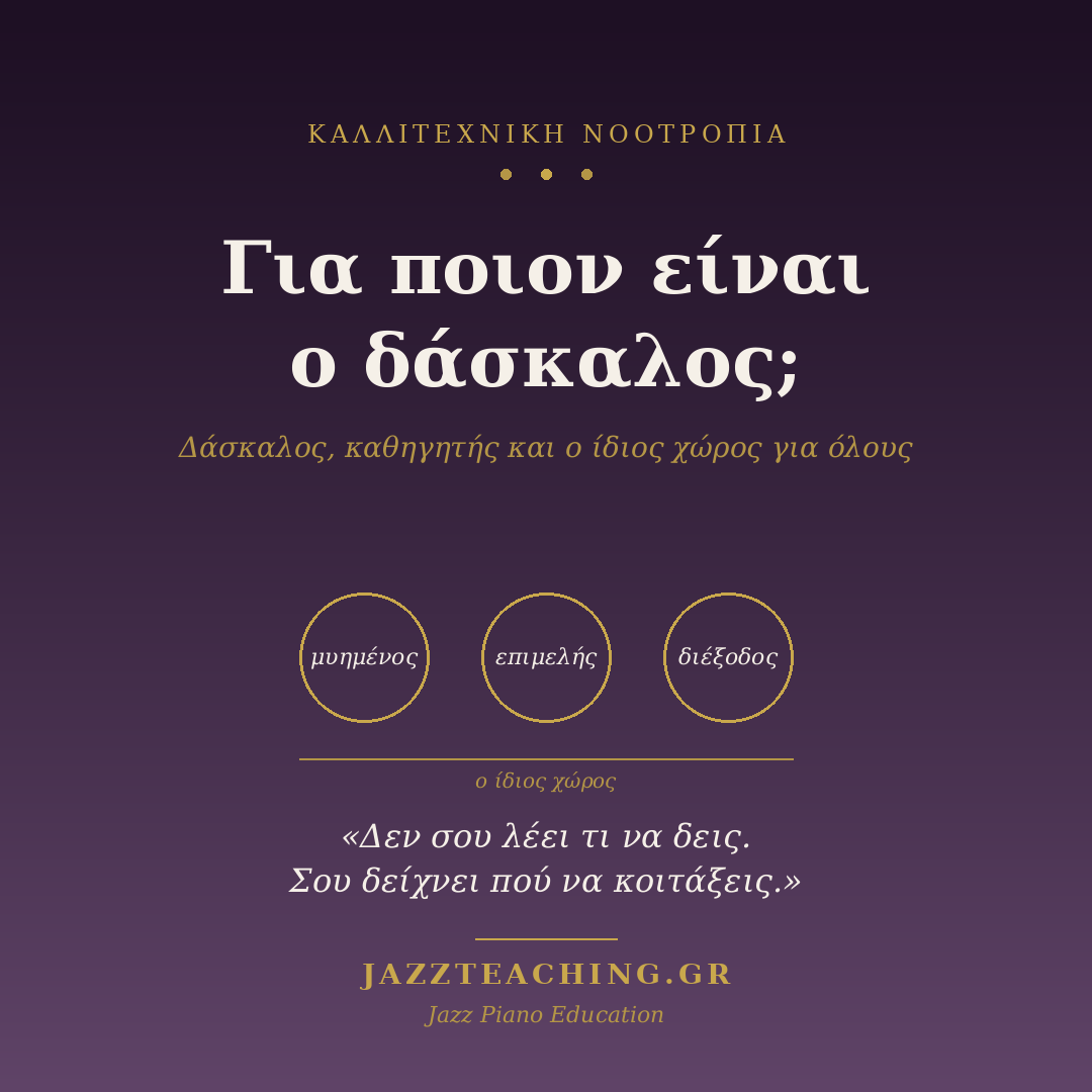 Για ποιον είναι ο δάσκαλος - δάσκαλος μουσικής και ο ίδιος χώρος για όλους